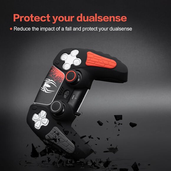 PS5 Spider Grip Case Cover + Thumb Grips Set Silicone Anti-Slip for DualSense - Picture 2 of 6